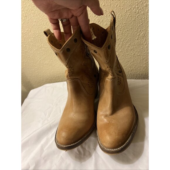 VTG Dingo Brown Studded Heeled Western Cowgirl Boots Size 8 Women’s - Picture 7 of 9